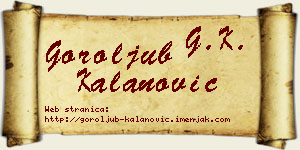 Goroljub Kalanović vizit kartica
